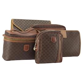 Céline Clutch in tela Macadam CELINE in pelle PVC 5 pezzi marrone oro Auth mr2262