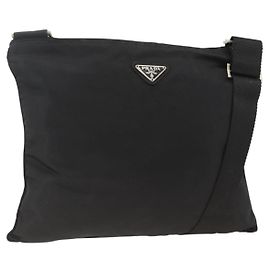 Borsa a Spalla PRADA Nylon Nero Argento Autentica BAZ203A