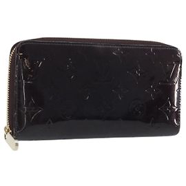 LOUIS VUITTON Cartera Larga Zippy Monogram Vernis Amarante M93522 LV Auth BA11508