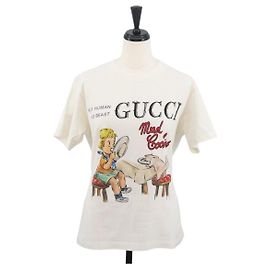 Gucci Camiseta de manga curta em algodão branca Auth BAZ660A