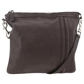 Gucci Schultertasche aus braunem Leder Silber 233329 Auth bs34228