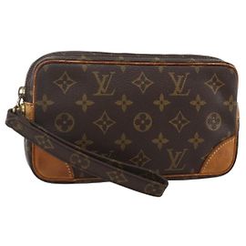 LOUIS VUITTON Clutch Marly Dragonne PM Monogram M51827 LV Auth BA11848