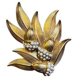 Schiaparelli goldene blumenförmige Brosche - Autre Marque