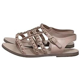 Sandali gladiatore in pelle nuda Chanel con catena EU 37.5 - Usato
