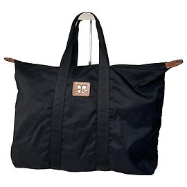 Vintage Courreges Polyester Travel Bag Black