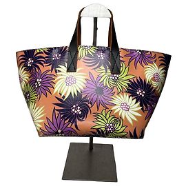 Borsa tote astratta multicolore in pelle vegana Marni vintage