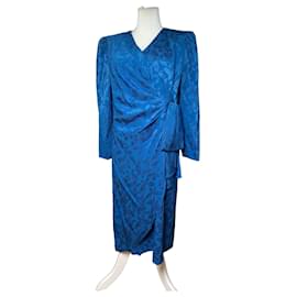 Vestido Abstracto Vintage Givenchy Azul
