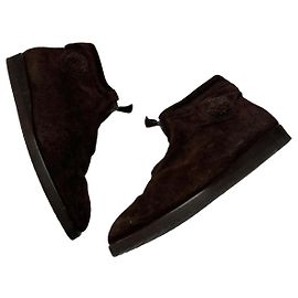 Sneaker alto in suede e lana Bottega Veneta vintage marrone