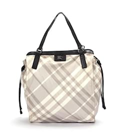 Burberry Mega Check Buckleigh Canvas Tote Bag