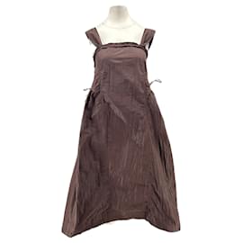 Autre Marque Vestido largo de algodón marrón Damson Madder