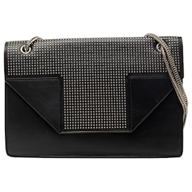 Borsa a spalla Betty in pelle nera con borchie medie di Saint Laurent