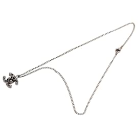 Collana con pendente a punte in ottone placcato grigio CC di Chanel