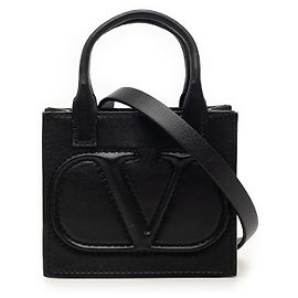 Valentino Mini Tote in Pelle Nera VLogo