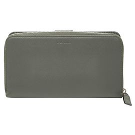 Prada graue Saffiano-Leder lange Geldbörse