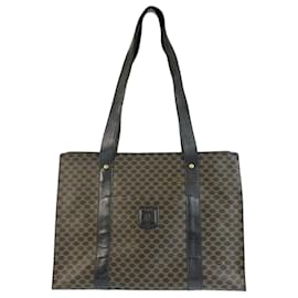 Céline Borsa tote in PVC pelle nera e marrone Macadam vintage di Celine