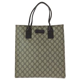 Bolso tote de lona GG Supreme de cuero de Gucci