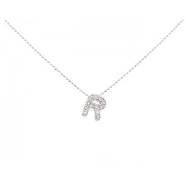Autre Marque Collana in oro bianco Au750 con iniziale R in diamante