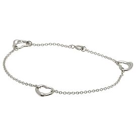Tiffany & Co. Open Heart Silver Charm Bracelet