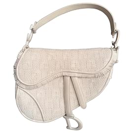 Saddle sella in pelle bianca intrecciata - Dior