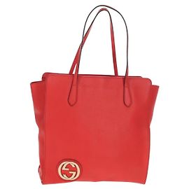 Gucci Grand Prix Interlocking GG Tote aus genarbtem Leder groß