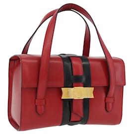 Céline CELINE Handtasche aus rotem Leder mit Gold Auth YKZ1471A