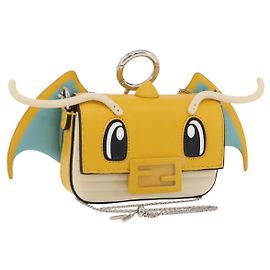 FENDI Nappa Dragonite FRGMT x POKMON Mini Mamma Baguette Bag Auth 158605SM