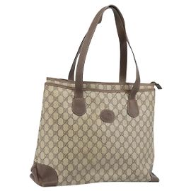 GUCCI GG Supreme Tote Bag PVC Beige Gold 002 39 0172 Auth gh2028