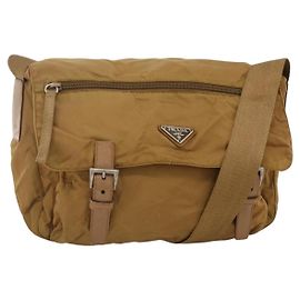 Borsa a Spalla PRADA in Nylon Marrone Argento Autentica bs34431