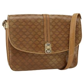 Céline Borsa a spalla in tela Macadam CELINE in pelle PVC beige oro Auth ARZ884