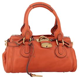 Chloé Borsa a mano Chloe Paddington in pelle arancione oro argento autentica YKZ1580SAM
