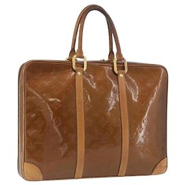 LOUIS VUITTON Borsa a Mano Monogram Vernis Van Damme Bronzo M91125 LV Auth YKZ119