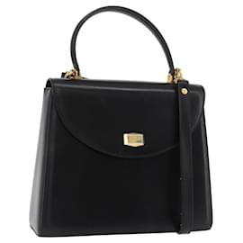 BALLY Borsa a mano in pelle 2 vie Nero Oro Auth YKZ1052