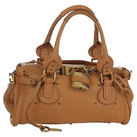 Chloé Chloe Paddington Handtasche aus braunem Leder mit Gold und Silber authentisch am11221SAM
