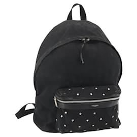 Zaino in tela nero e argento SAINT LAURENT Auth bs34220