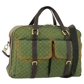 LOUIS VUITTON Monogram Mini Claudine Boston Bag TST Khaki M42332 LV Auth gh1987