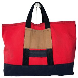 Borsa tote in tela vintage Marni rossa nera marrone
