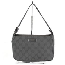 Mini borsa a mano in tela GG nera Gucci