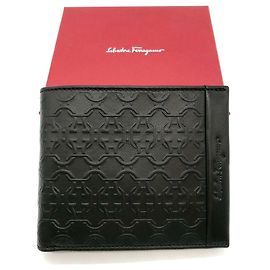 Billetera de cuero bi-fold Gancini de Salvatore Ferragamo
