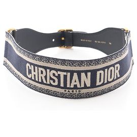 Marine bestickter Gürtel von Christian Dior