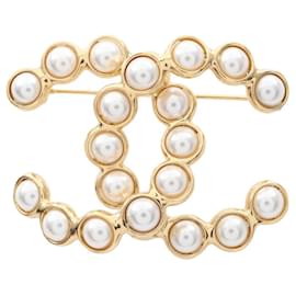 Spilla placcata in oro Chanel Coco Mark