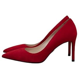 NWOB Prada Rote Wildleder Pumps mit Spitzem Zeh Größe 37,5 Gebraucht