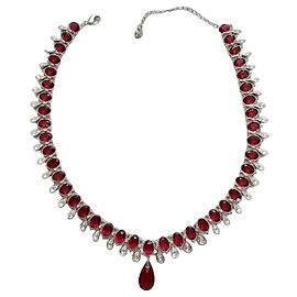 Collana Swarovski CRY/RUBY cristalli rubino e bianchi