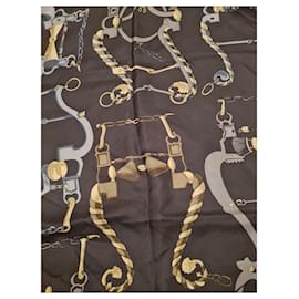 Foulard in seta con motivo a finimenti equestri - Gucci