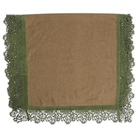 Autre Marque Sciarpa in suede verde con bordino in suede