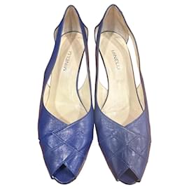 Décolleté blu in pelle Minelli