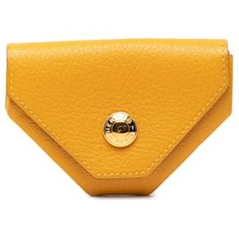 Porte-monnaie Le 24 en chèvre Mysore jaune Hermès