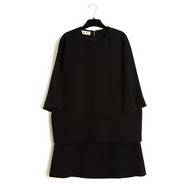 Marni Oversized Set aus schwarzer Wolle Top und Rock FR38 UK10 US8
