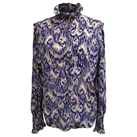 Blusa de cuello alto estampada Isabel Marant Étoile en seda multicolor