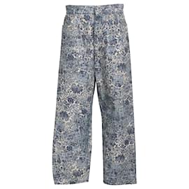 Jean droit en denim bleu avec imprimé jacquard Christian Dior