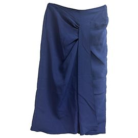 Gonna midi arricciata Roland Mouret in viscosa blu navy